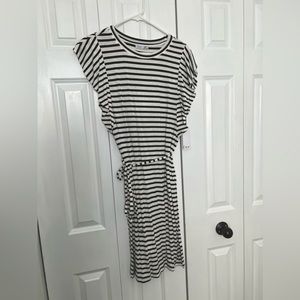 NWT Dex navy blue and white striped dress